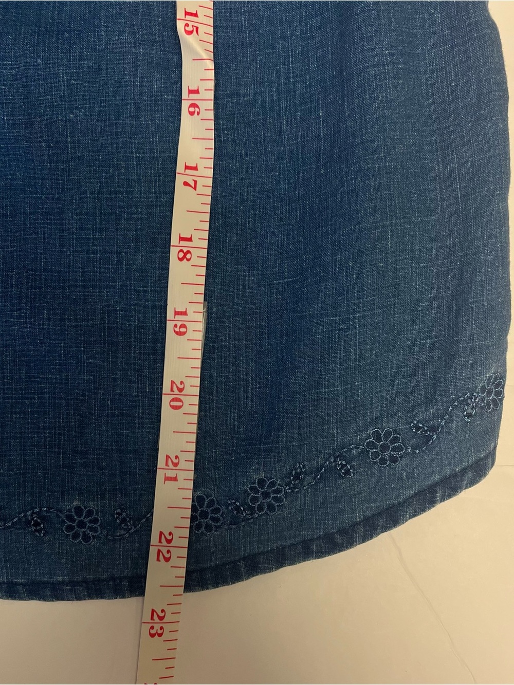 Vintage Boho Hippie Womens Blue Chambray Linen Cotton Sleeveless Tank Top Medium - Picture 7 of 9